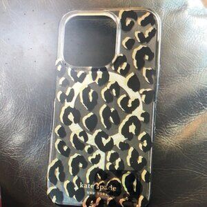 Kate Spade Leopard Pattern Phone Case - Black and Cream